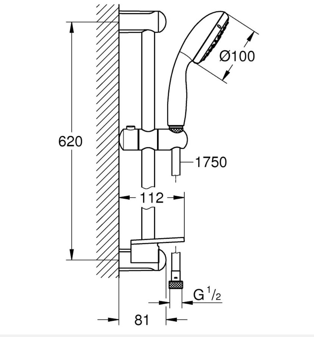 110-G27600-C
SALISCENDI DOCCIA MODELLO NEW TEMPESTA GROHE Cromo